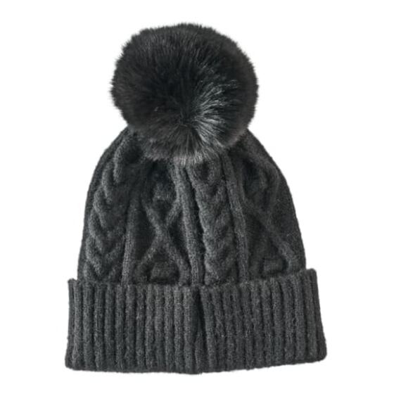 New ~ NATURAL REFLECTIONS ~ Cable Knit Pom Beanie for Ladies - Picture 2 of 4